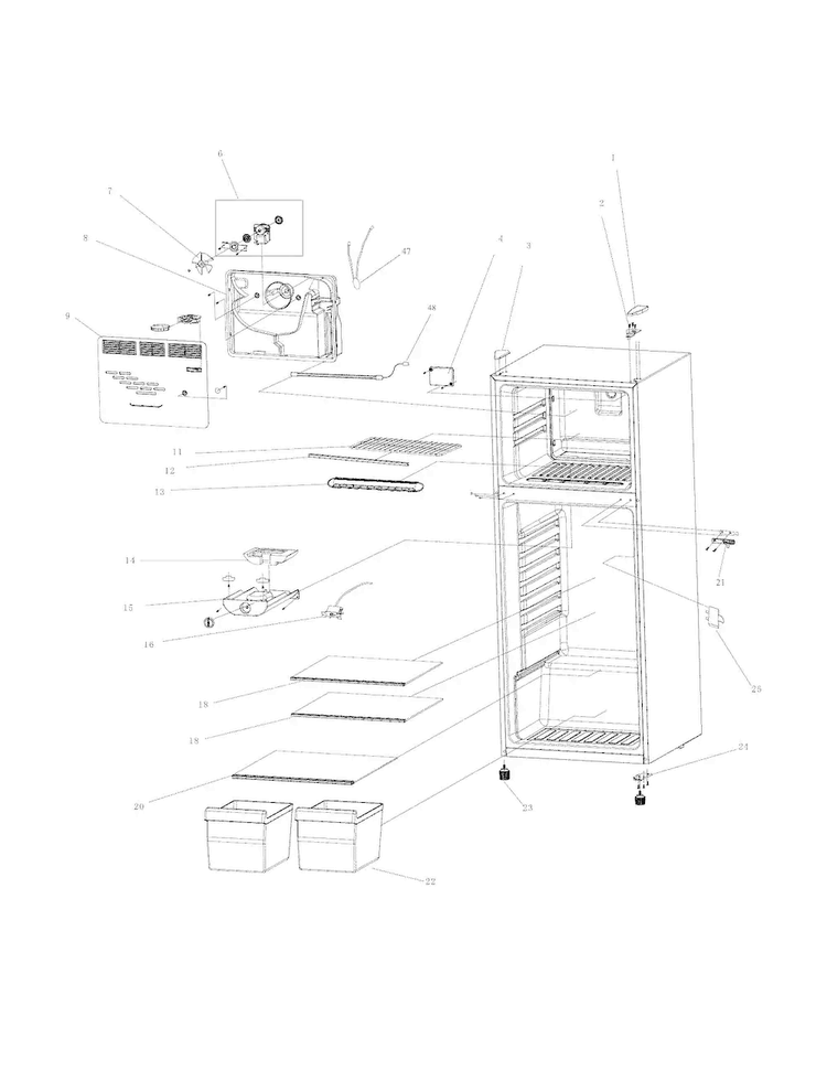 Cabinet/controls Diagram and Parts List for FFPT10F3MV0  Frigidaire Refrigerator
