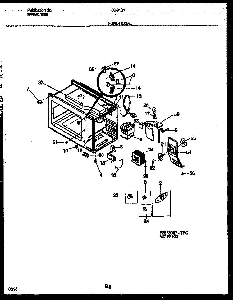 FUNCTIONAL PARTS Diagram and Parts List for 56-9131-10-03  Tappan Microwave