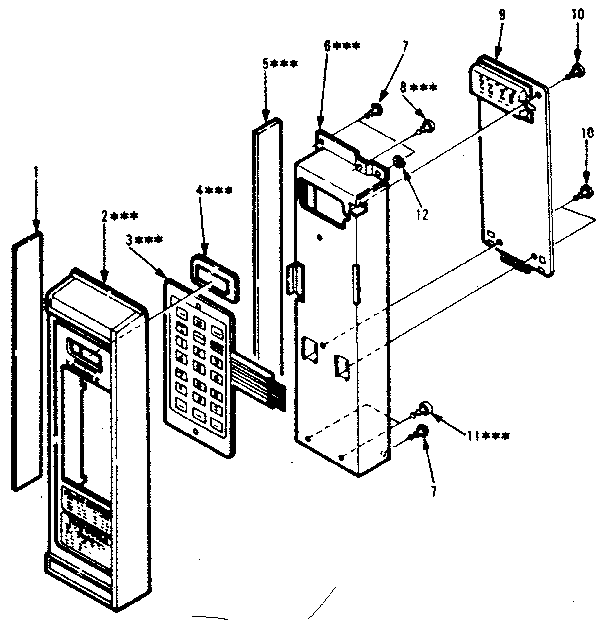 Control Panel Parts Diagram and Parts List for 5648778621  Kenmore Microwave