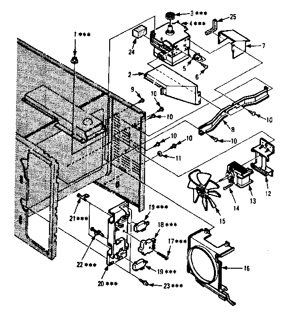 Switches And Microwave Parts Diagram and Parts List for 5648773580  Kenmore Microwave