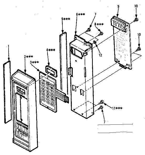 Control Panel Parts Diagram and Parts List for 5648788610  Kenmore Microwave