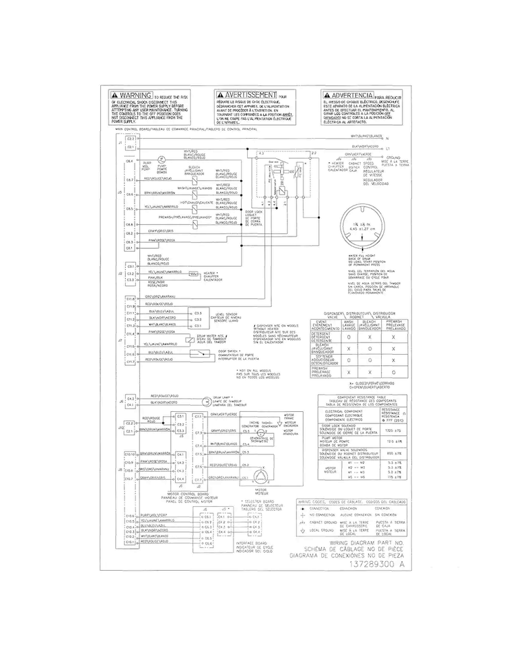 Wiring Diagram Diagram and Parts List for 970L48422E0  Frigidaire Washer