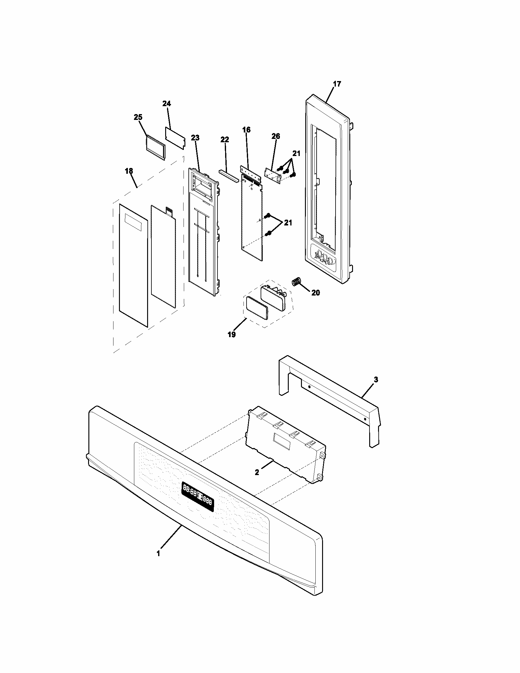 Controls Diagram and Parts List for 79047854400  Kenmore Microwave