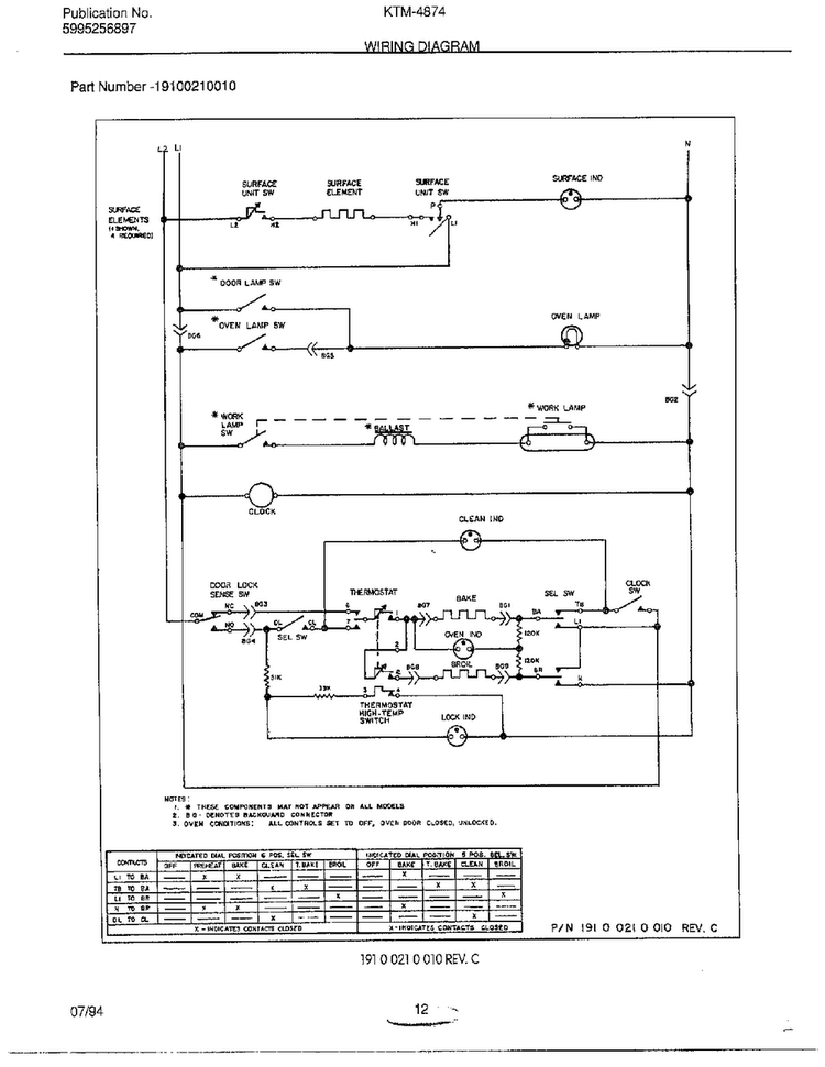 Wiring Diagram Diagram and Parts List for 4847-80B  Frigidaire Range