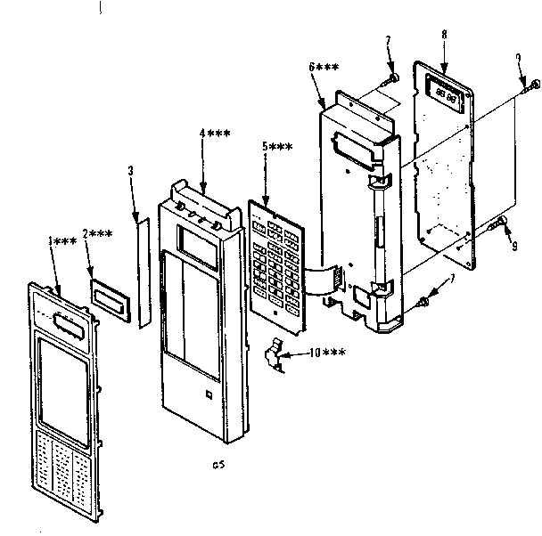Control Panel Parts Diagram and Parts List for 5648668611  Kenmore Microwave