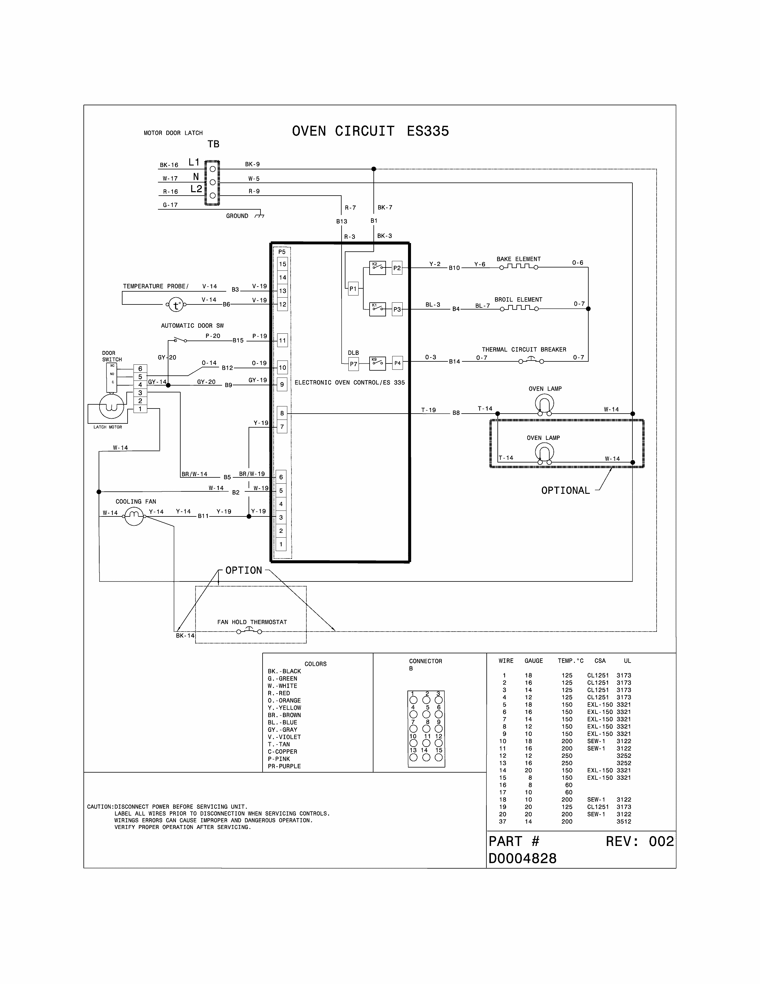Wiring Diagram Diagram and Parts List for 79042523314  Kenmore Range