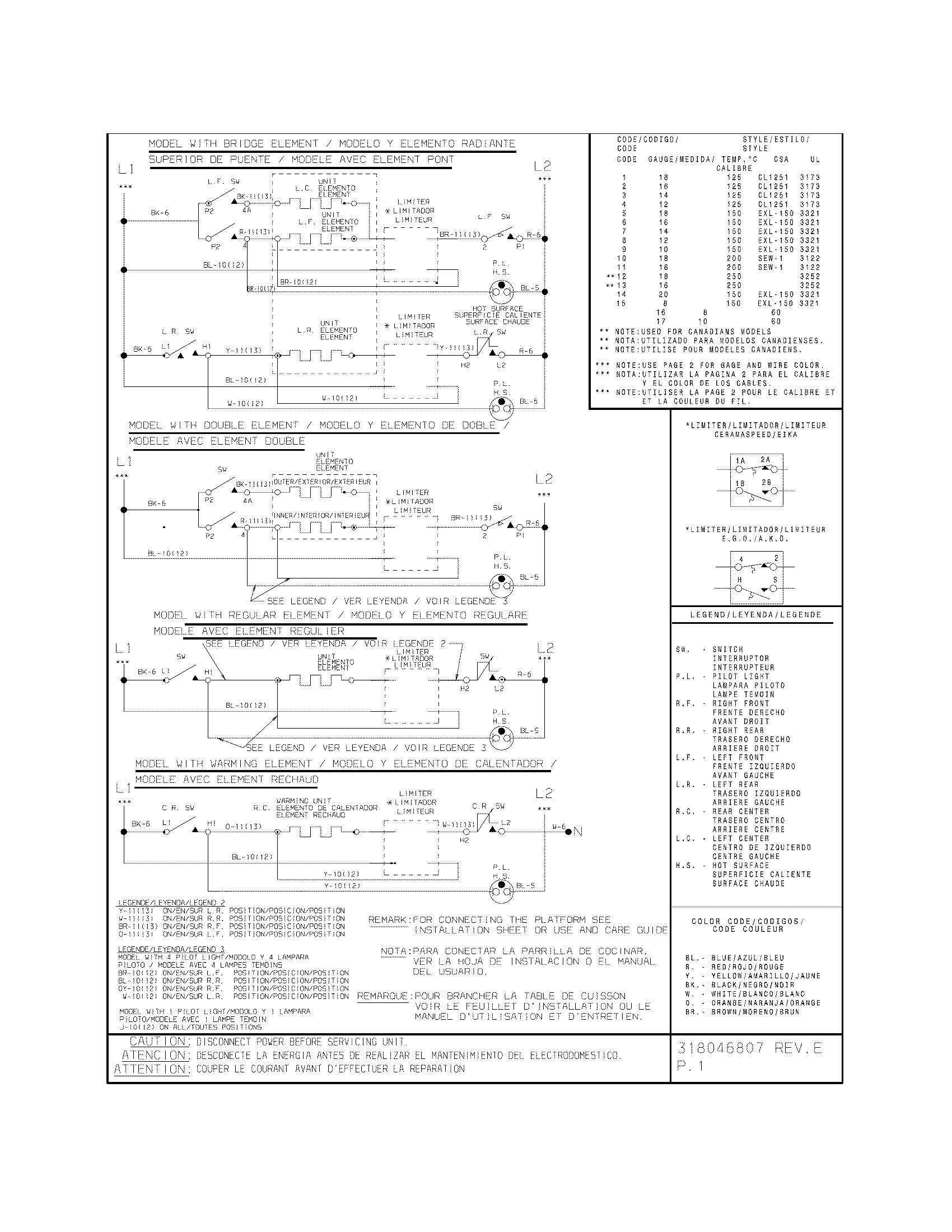 Wiring Diagram Diagram and Parts List for 79042743405  Kenmore Cooktop