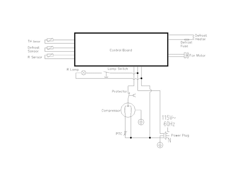 Wiring Diagram Diagram and Parts List for FFET1222QS0  Frigidaire Refrigerator
