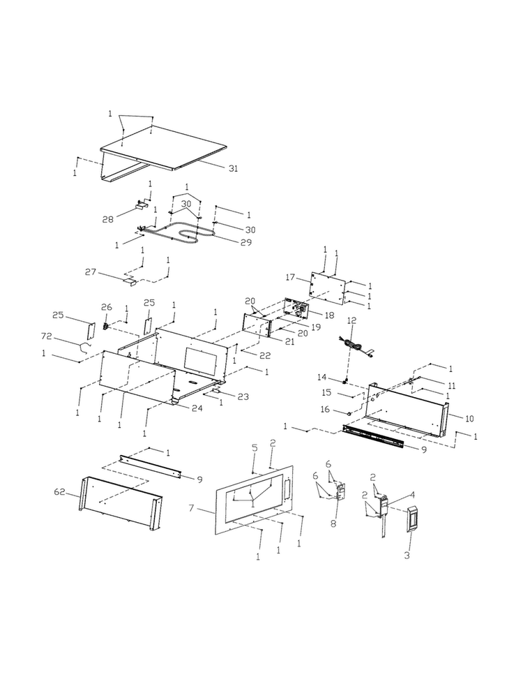 Body Diagram and Parts List for E30WD75GPS4  Electrolux Warming Drawer