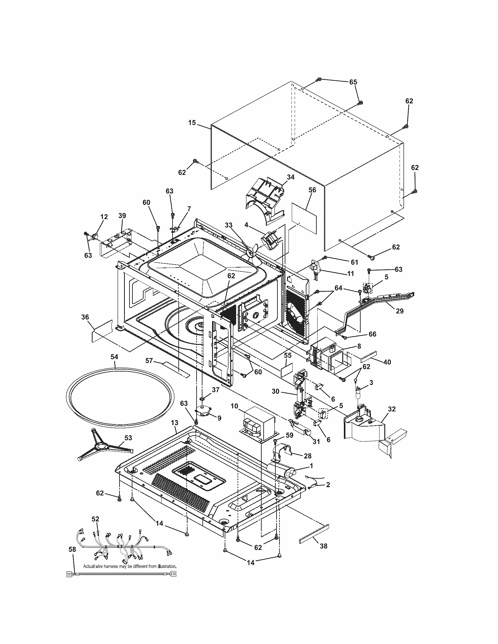 Microwave Diagram and Parts List for 79047853406  Kenmore Microwave