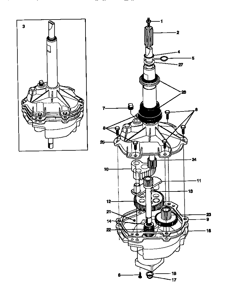TRANSMISSION Diagram and Parts List for GWX223RBW2  Gibson Washer