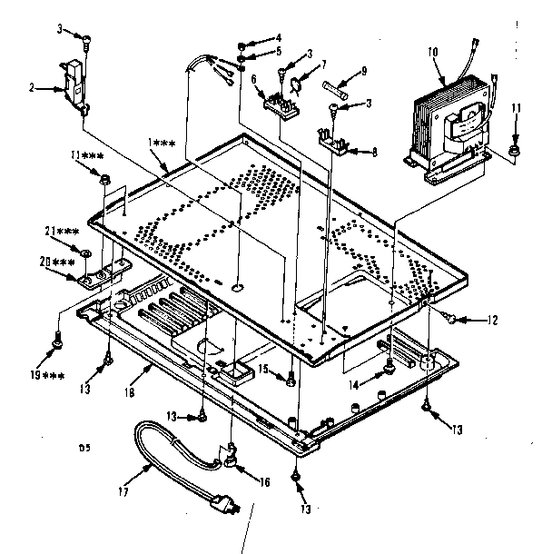 Microwave Parts Diagram and Parts List for 5648748610  Kenmore Microwave