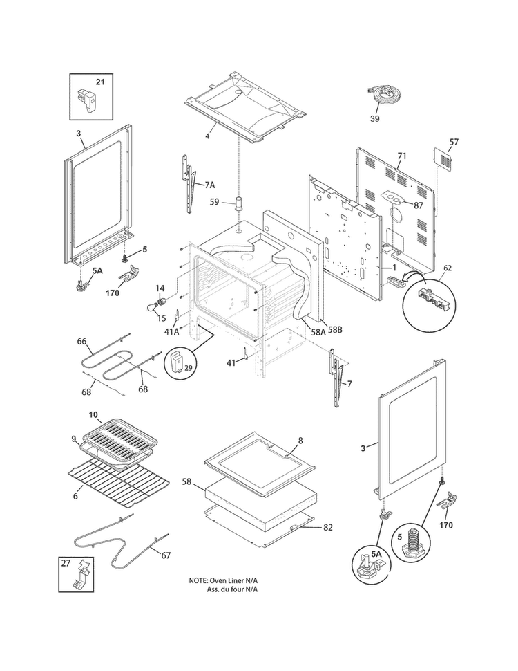 Body Diagram and Parts List for CMEF3008PWA  Uni Range
