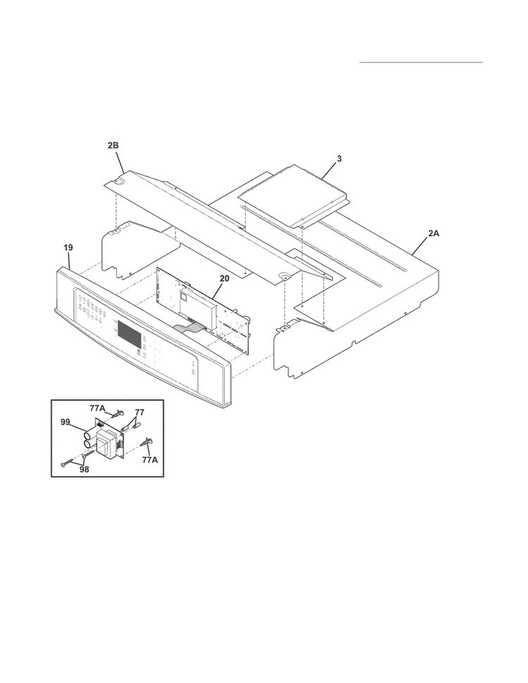 Control Panel Diagram and Parts List for EI27EW45JS3  Electrolux Wall Oven