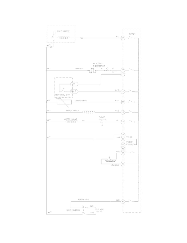 Wiring Diagram Diagram and Parts List for FBD2400KS4B  Frigidaire Dishwasher