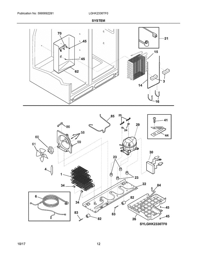 07 - System Diagram and Parts List for LGHK2336TF0  Frigidaire Refrigerator