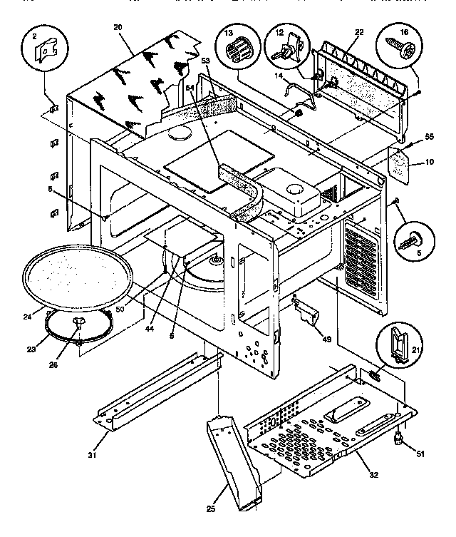 Wrapper/body Diagram and Parts List for SMS138T1B2 941354509 Tappan Microwave