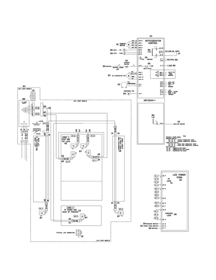 Wiring Diagram Diagram and Parts List for MSBH30V7LS4  Uni Refrigerator