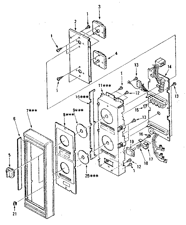 Control Panel Parts Diagram and Parts List for 5648648310  Kenmore Microwave