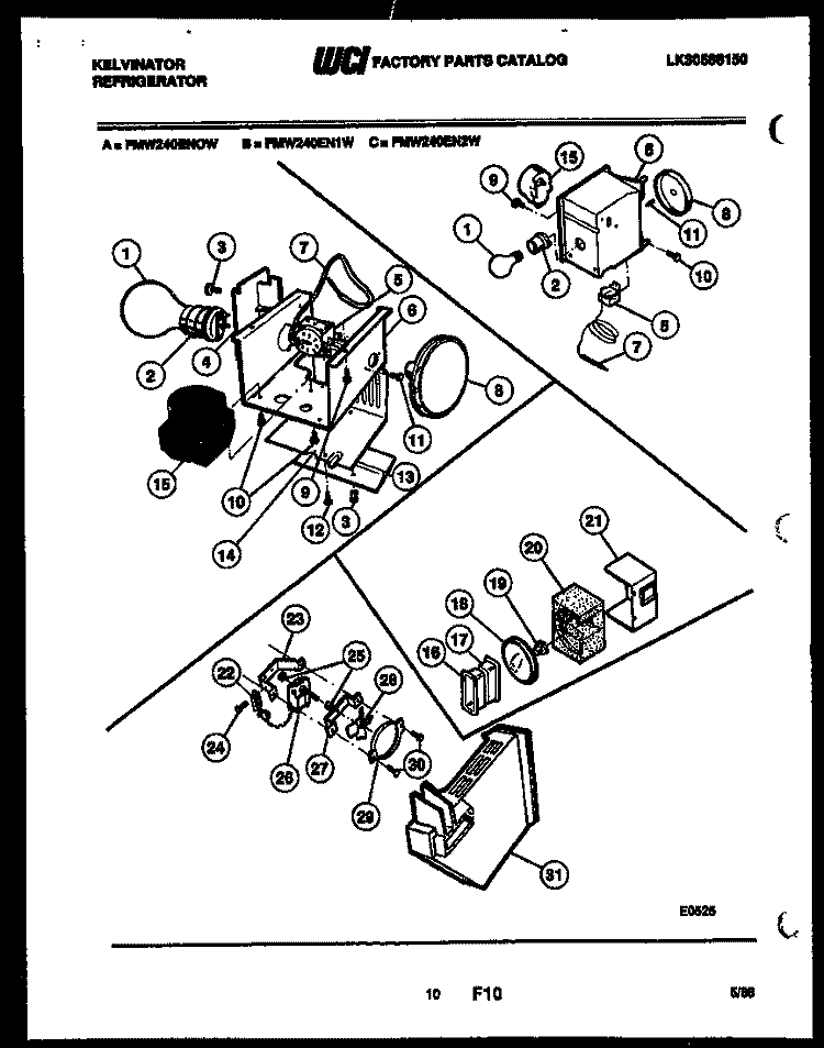 REFRIGERATOR CONTROL ASSEMBLY, DAMP Diagram and Parts List for FMW240EN2W  Kelvinator Refrigerator
