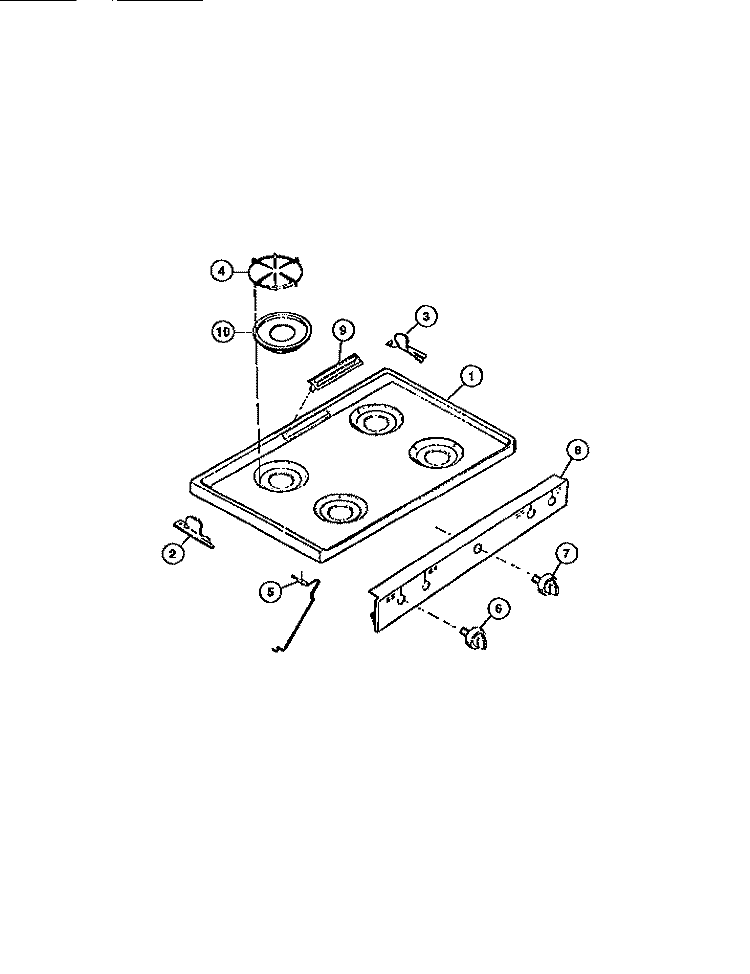 COOKTOP Diagram and Parts List for CGC3M4DXD  Gibson Range