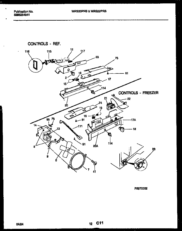 REFRIGERATOR CONTROL ASSEMBLY, DAMP Diagram and Parts List for WRS22PRBD0  Frigidaire Refrigerator