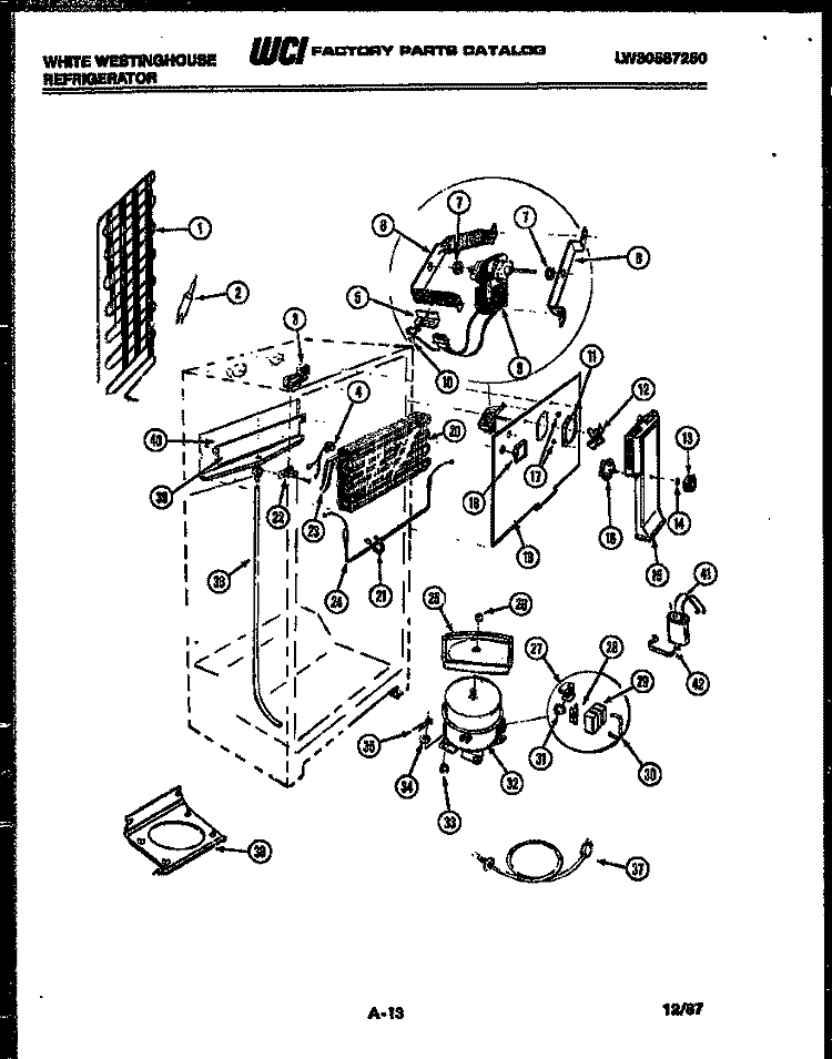 SYSTEM AND AUTOMATIC DEFROST PARTS Diagram and Parts List for RT174GCDA  Frigidaire Refrigerator