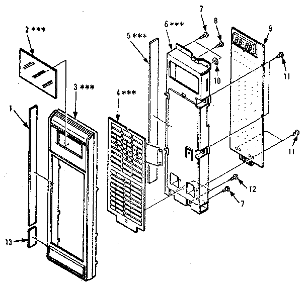 Control Panel Parts Diagram and Parts List for 5648744781  Kenmore Microwave
