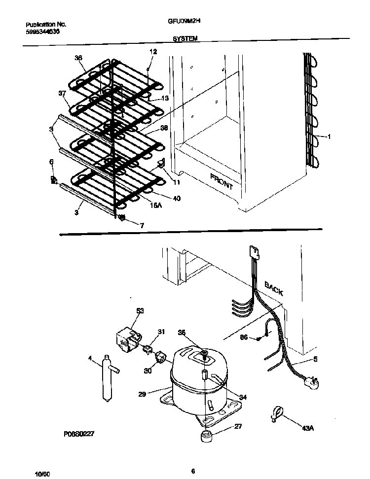 System Diagram and Parts List for GFU09M2HW4  Gibson Freezer