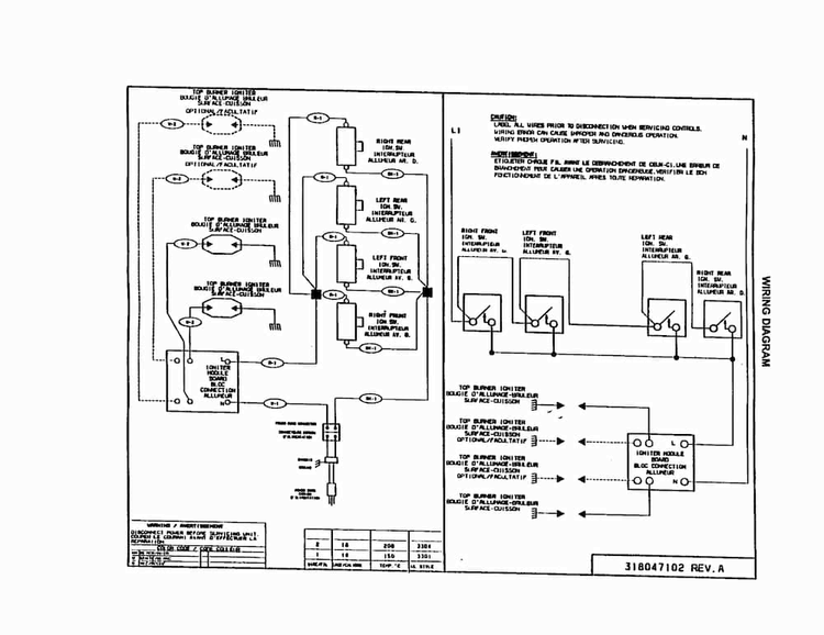 Wiring Diagram Diagram and Parts List for 33003  Frigidaire Cooktop