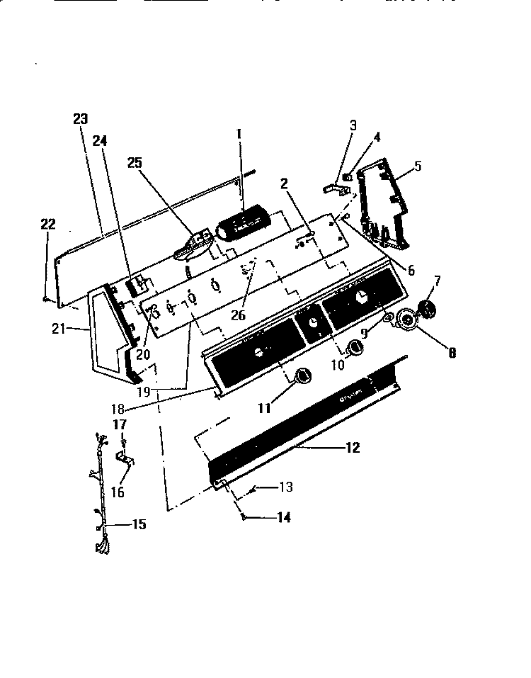 CONSOLE & CONTROLS Diagram and Parts List for WDSCL5  Frigidaire Washer