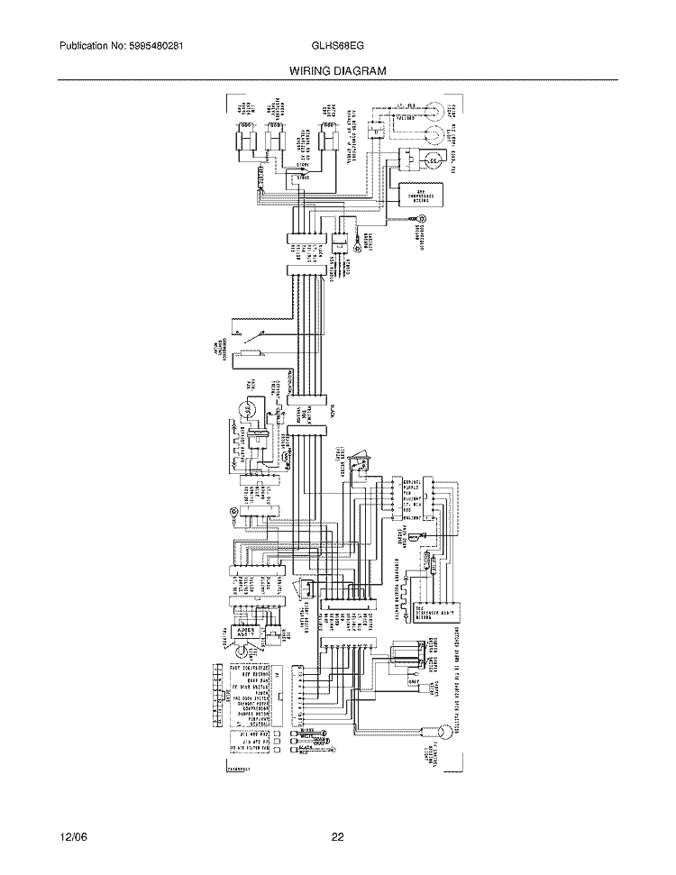 WIRING DIAGRAM Diagram and Parts List for GLHS68EGPW3  Frigidaire Refrigerator