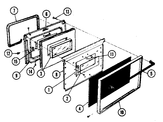 Door Diagram and Parts List for 30-3988-01  Tappan Range