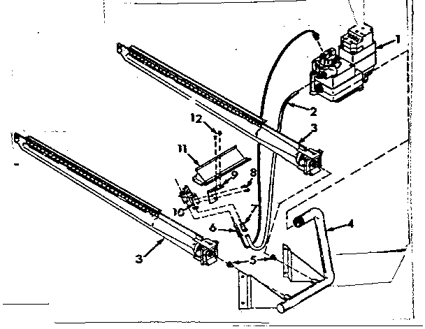 Burner and manifold assembly Diagram and Parts List for 867765731  Frigidaire Furnace