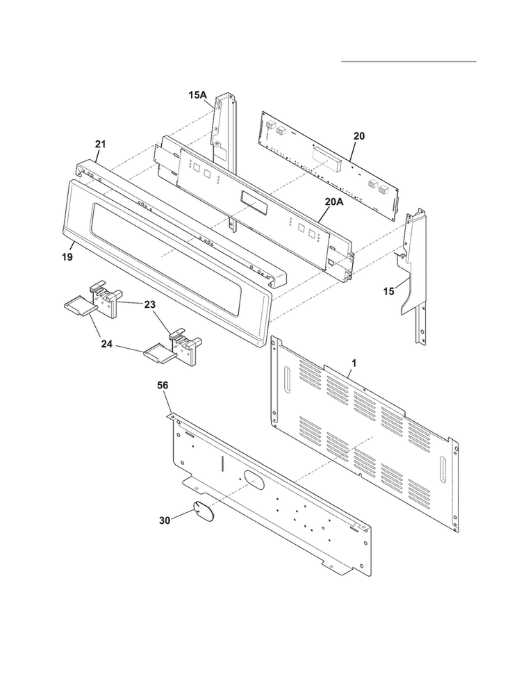 Backguard Diagram and Parts List for CPEF3081MFA  Frigidaire Range