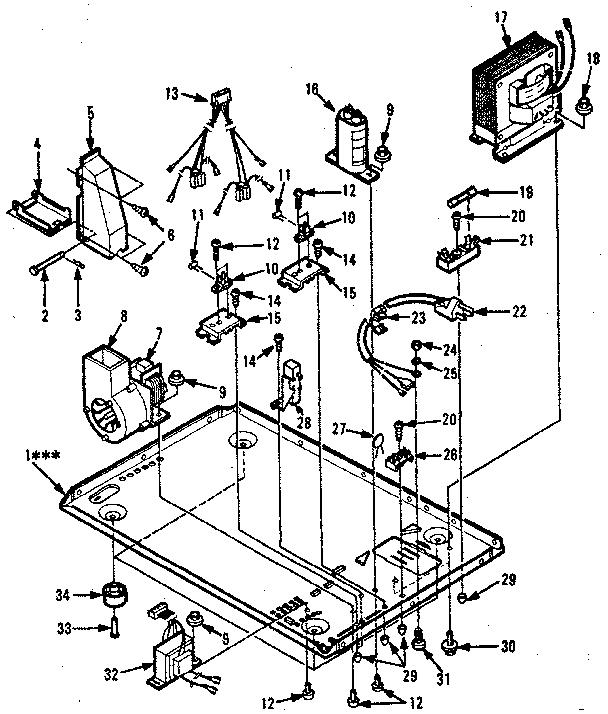 Microwave Parts Diagram and Parts List for 5648698511  Kenmore Microwave