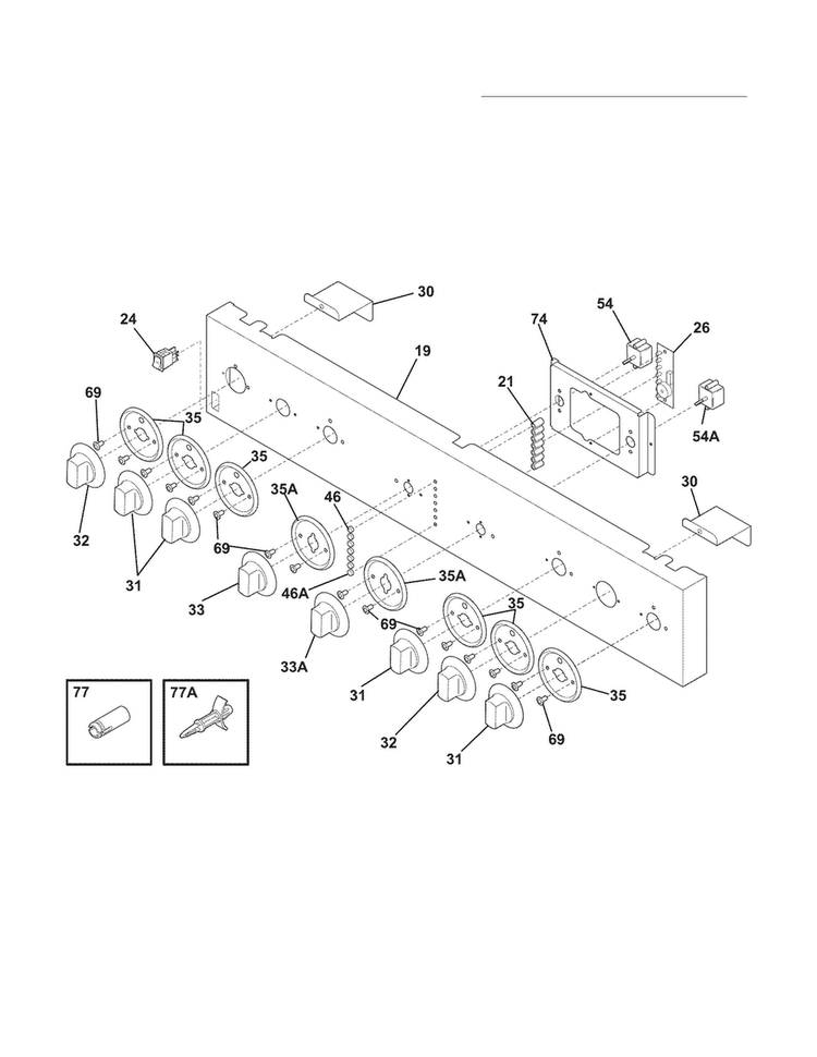 Backguard Diagram and Parts List for E36DF7CGPS4  Electrolux Range