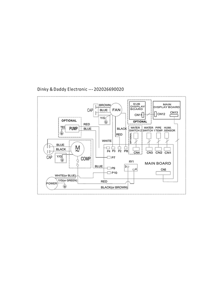 Wiring Diagram Diagram and Parts List for LAD704DUL14  Frigidaire Dehumidifier