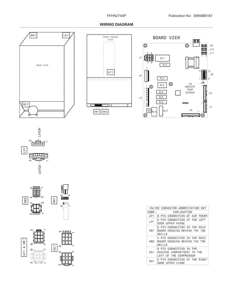 Wiring Diagram Diagram and Parts List for FFHN2740PS6A  Frigidaire Refrigerator