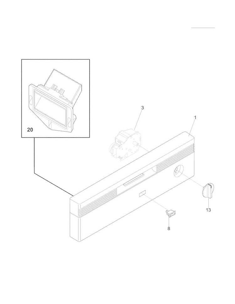 Control Panel Diagram and Parts List for FBD2400KQ3A  Frigidaire Dishwasher