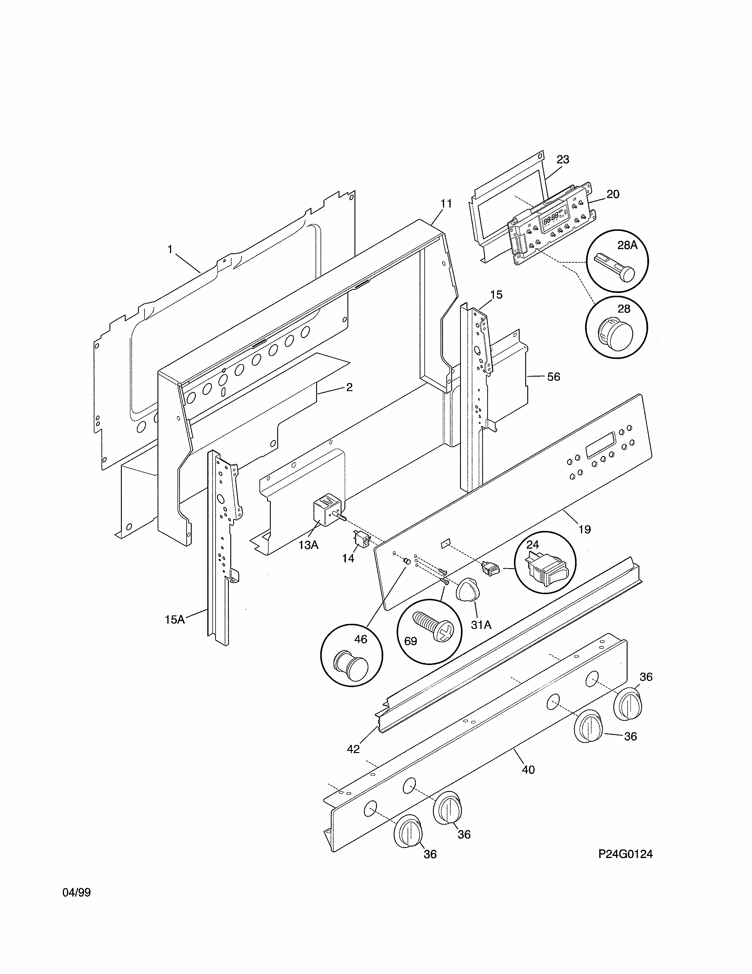 Backguard Diagram and Parts List for 79077478792  Kenmore Range