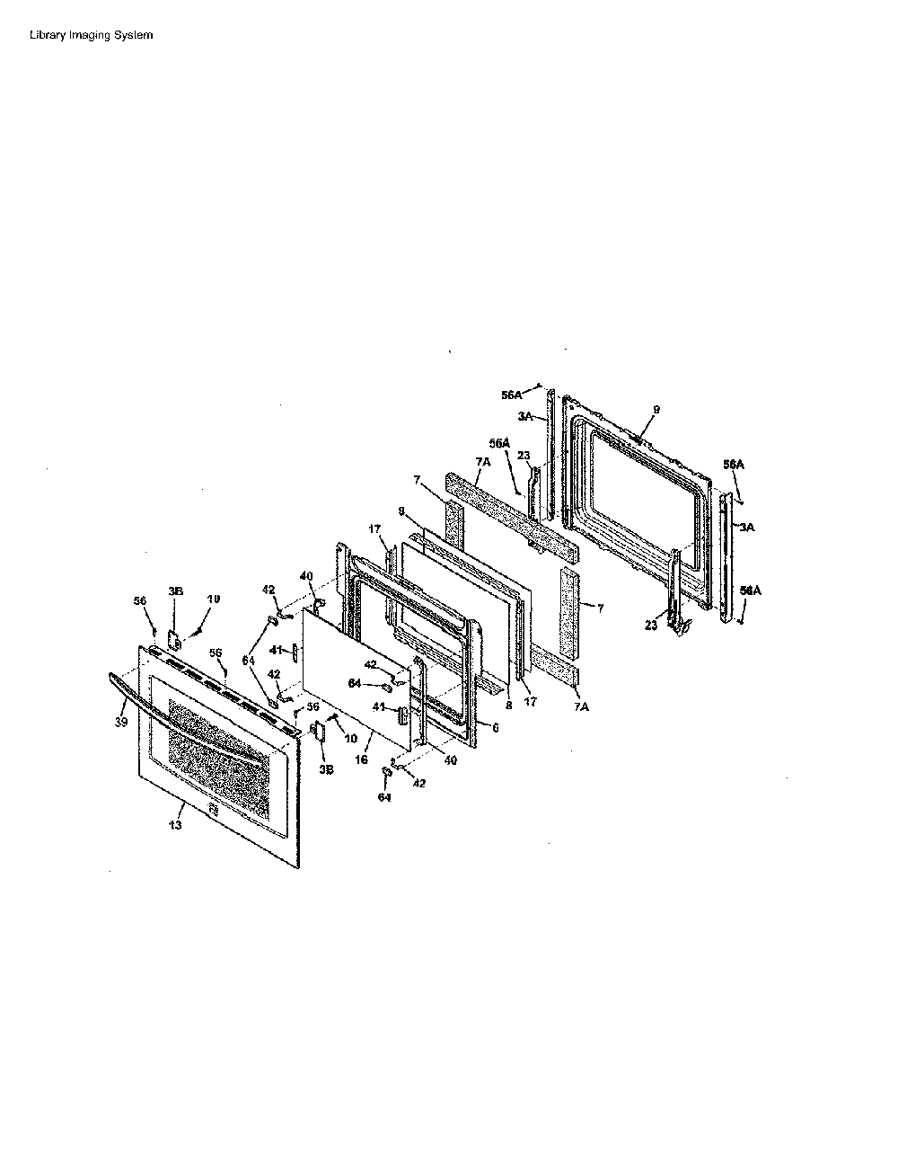 Door Diagram and Parts List for 79032603311  Kenmore Range