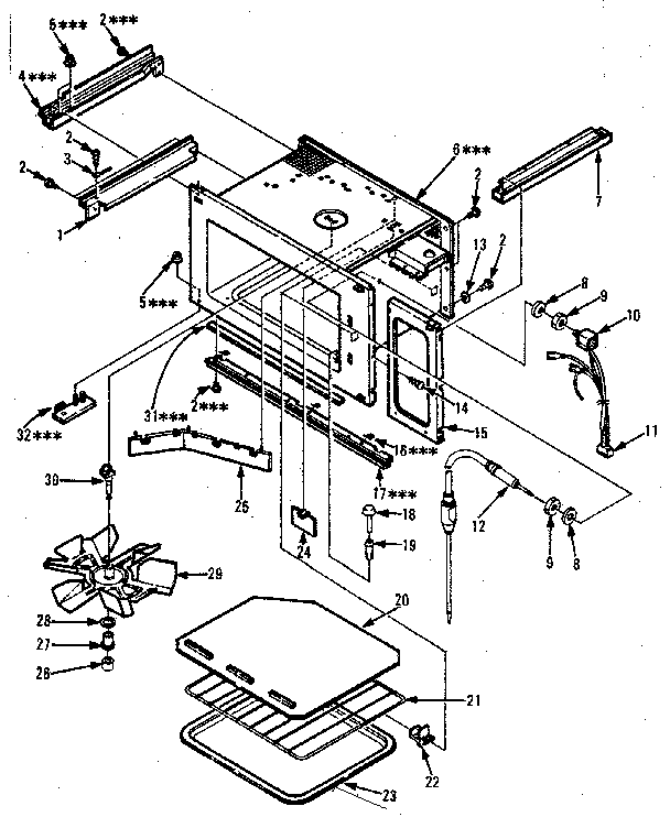 Cavity Parts Diagram and Parts List for 5648598610  Kenmore Microwave