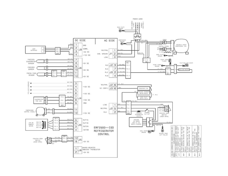 Wiring Schematic Diagram and Parts List for FGHN2866PFBA  Frigidaire Refrigerator