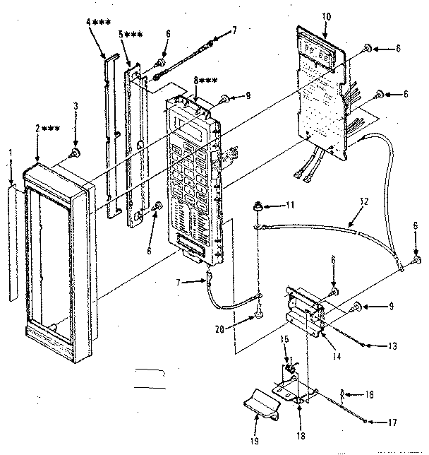 Control Panel Parts Diagram and Parts List for 5648878310  Kenmore Microwave