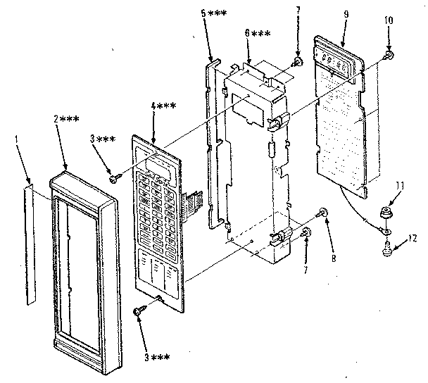 Control Panel Parts Diagram and Parts List for 5648688410  Kenmore Microwave