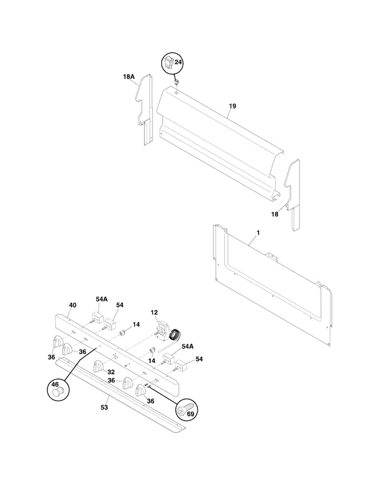 Backguard Diagram and Parts List for CMEF3008PWA  Uni Range
