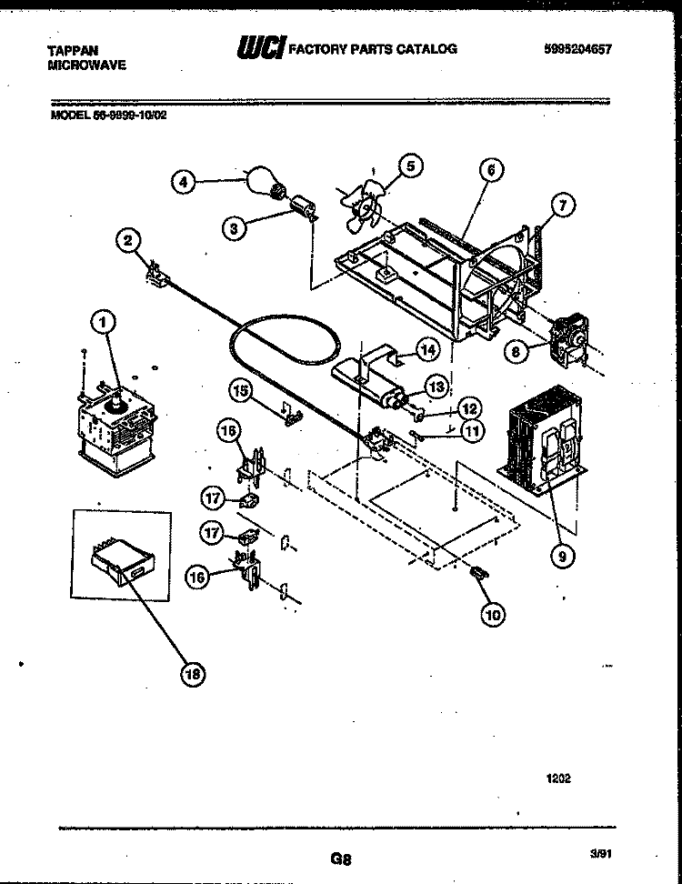 CABINET PARTS Diagram and Parts List for 99-1348-00-03  Tappan Freezer