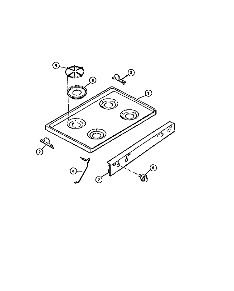 COOKTOP Diagram and Parts List for CGC3S5DXE  Gibson Range