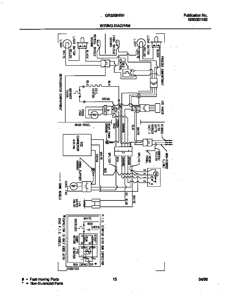 WIRING DIAGRAM Diagram and Parts List for GRS20HRHW0  Gibson Refrigerator